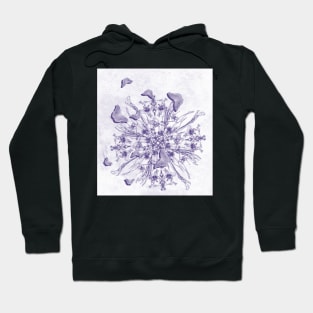 Purple bouquet and butterflies Hoodie